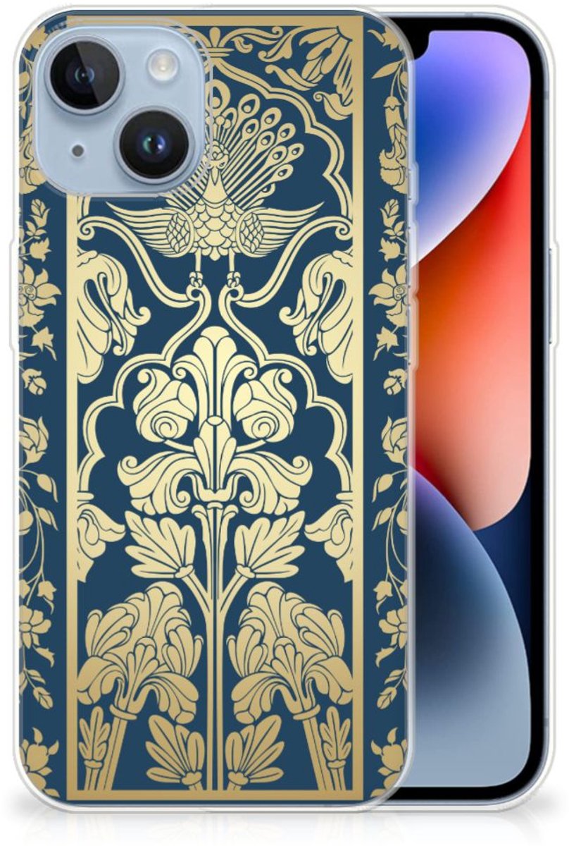 Apple iPhone 14 TPU Case Beige Flowers