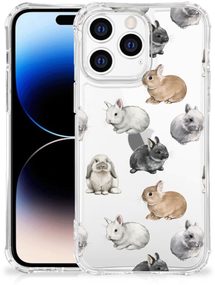 Back Cover voor Case Anti-shock voor Apple iPhone 14 Pro Max Konijntjes