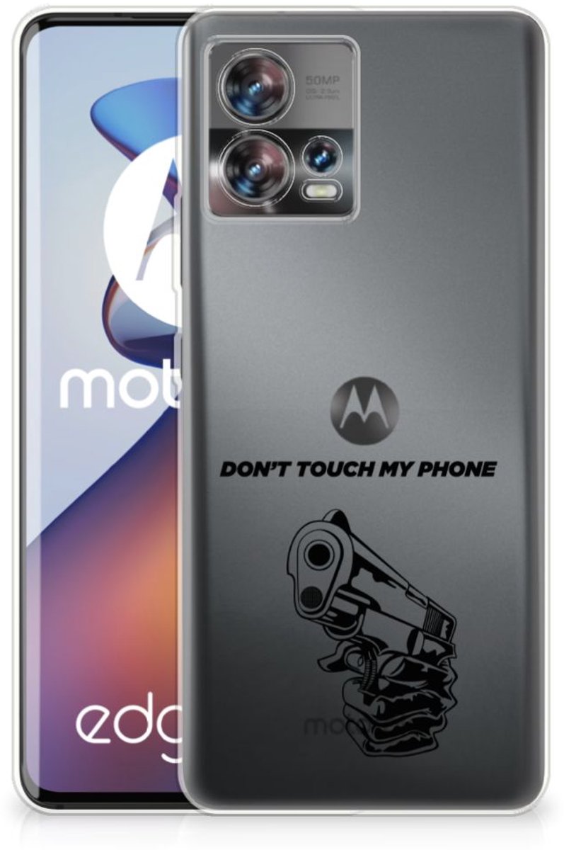 Motorola Edge 30 Fusion Silicone-hoesje Gun Don't Touch My Phone