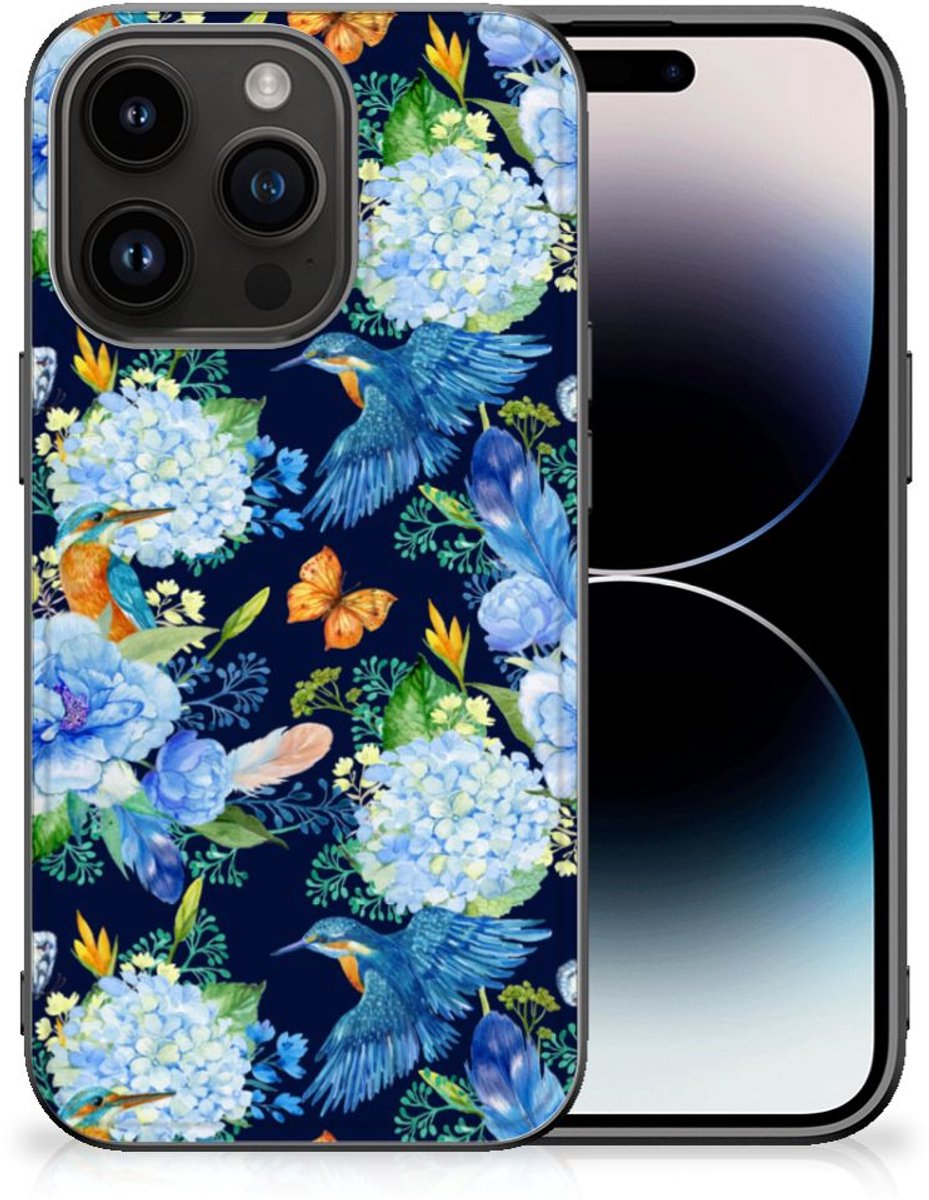 Dierenprint Telefoonhoesje voor iPhone 15 Pro IJsvogel