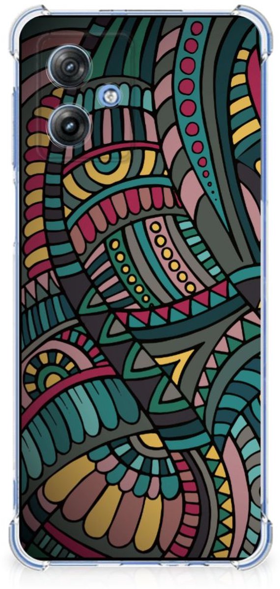 Motorola Moto G54 Doorzichtige Silicone Hoesje Aztec