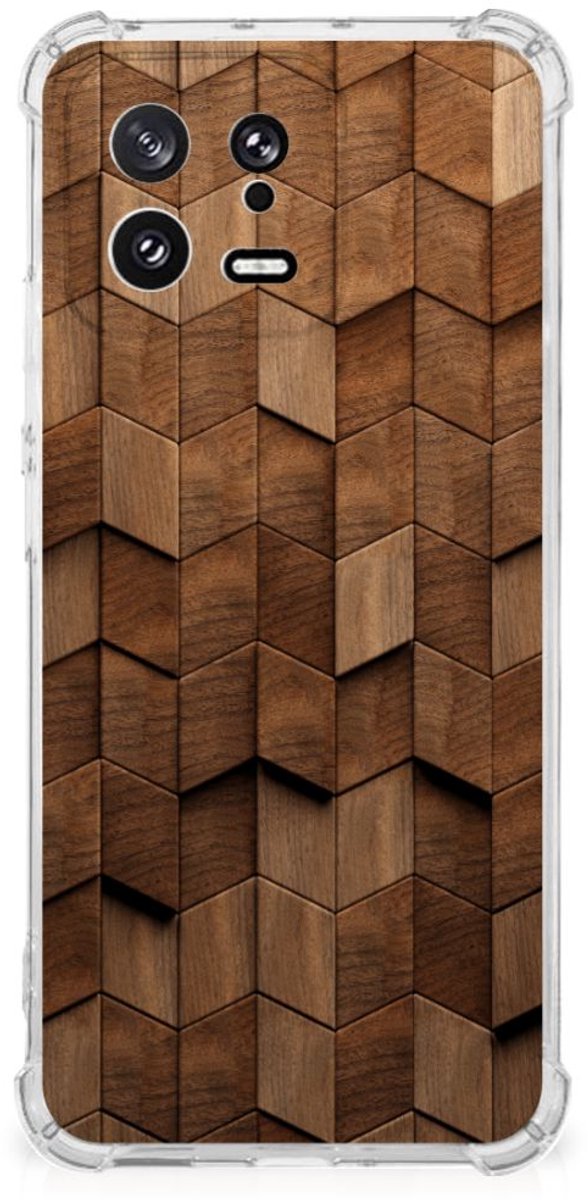 Stevig Telefoonhoesje voor Xiaomi 13 Wooden Cubes