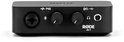 Zwarte RØDE AI-1 audio interface met P48, microfoon, hoofdtelefoon en USB-aansluitingen, twee draaiknoppen en indicatielampjes.