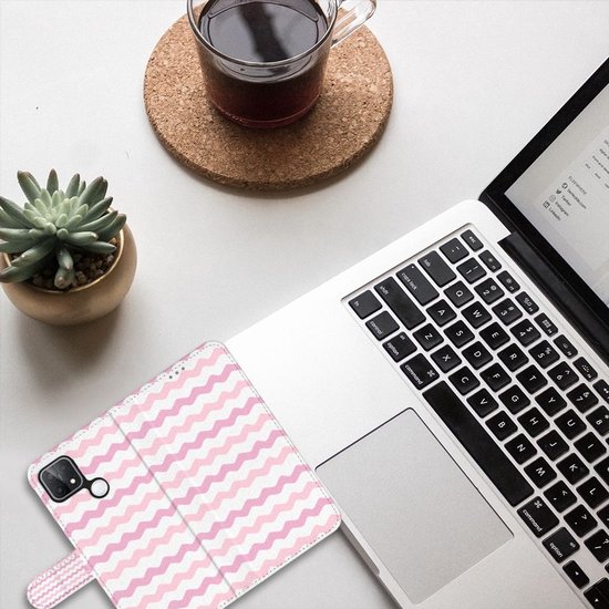 Coque pour téléphone portable OPPO A15 Design Coque Vagues Rose