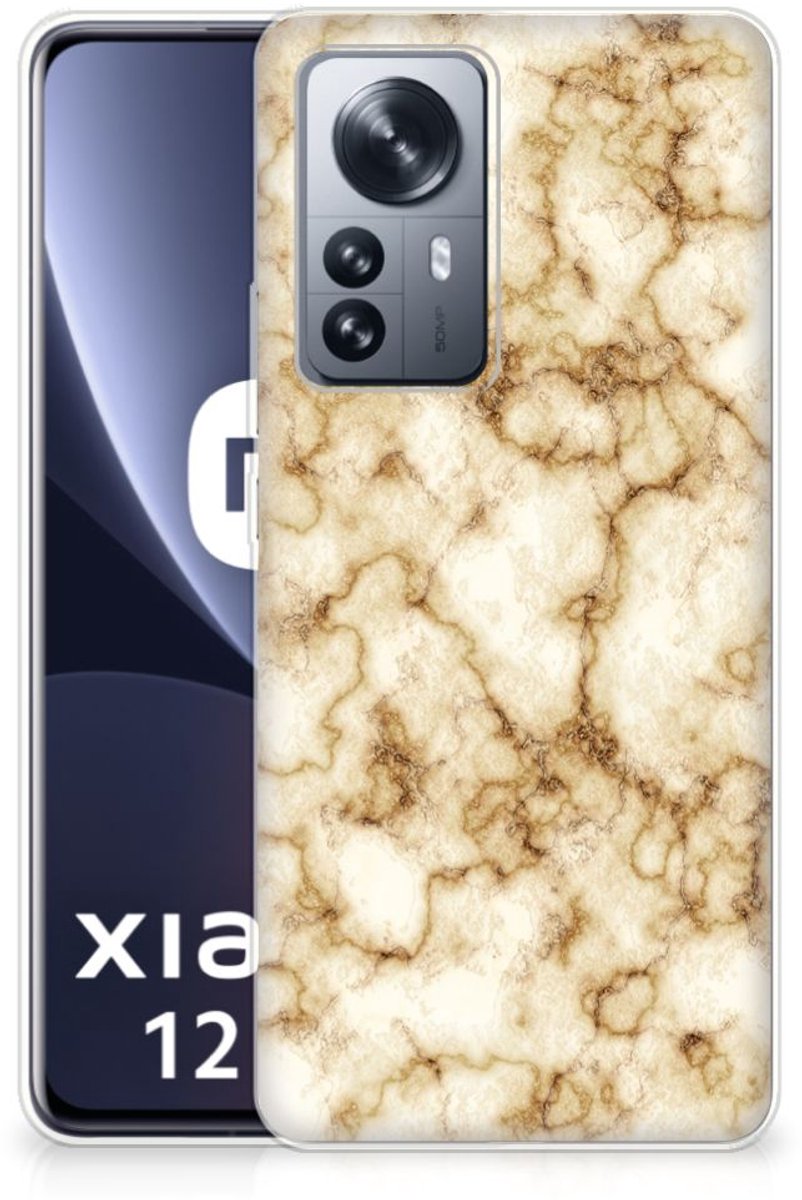 Xiaomi 12 Pro TPU Siliconen Hoesje Marmer Goud