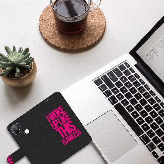 Étui pour téléphone portable OPPO A15 Bookcase avec citations Woke Up