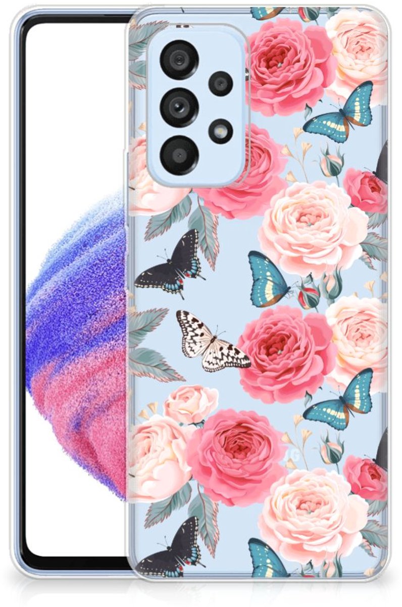 Samsung Galaxy A53 5G TPU Case Butterfly Roses