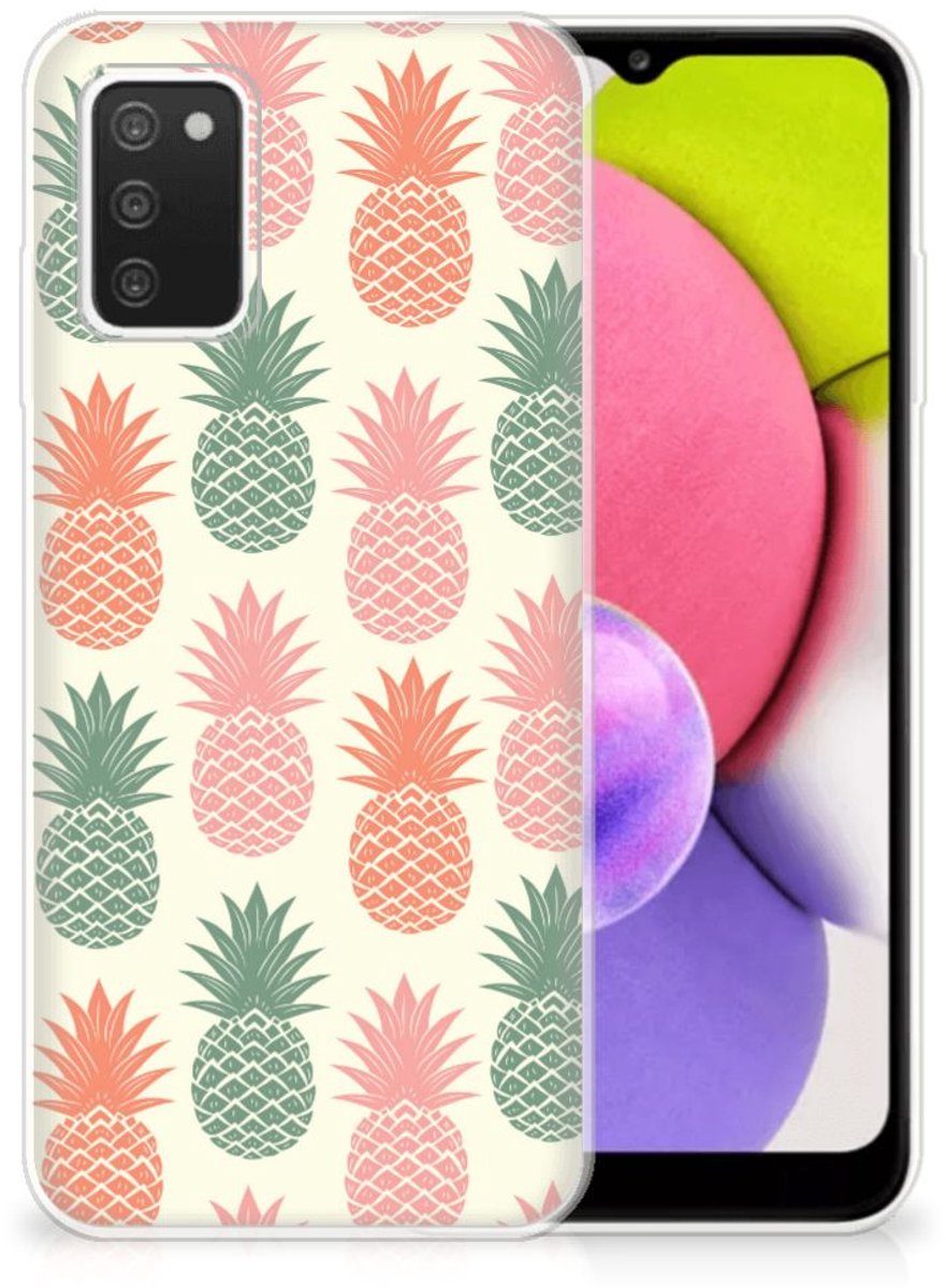 Samsung Galaxy A03S Siliconen Case Ananas