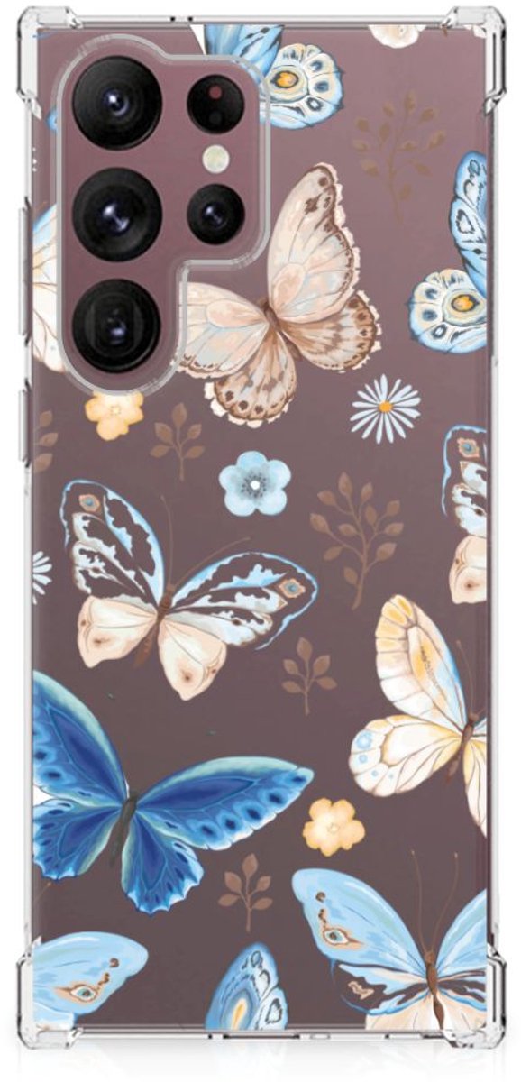 Case Anti-shock voor Samsung Galaxy S23 Ultra Vlinder