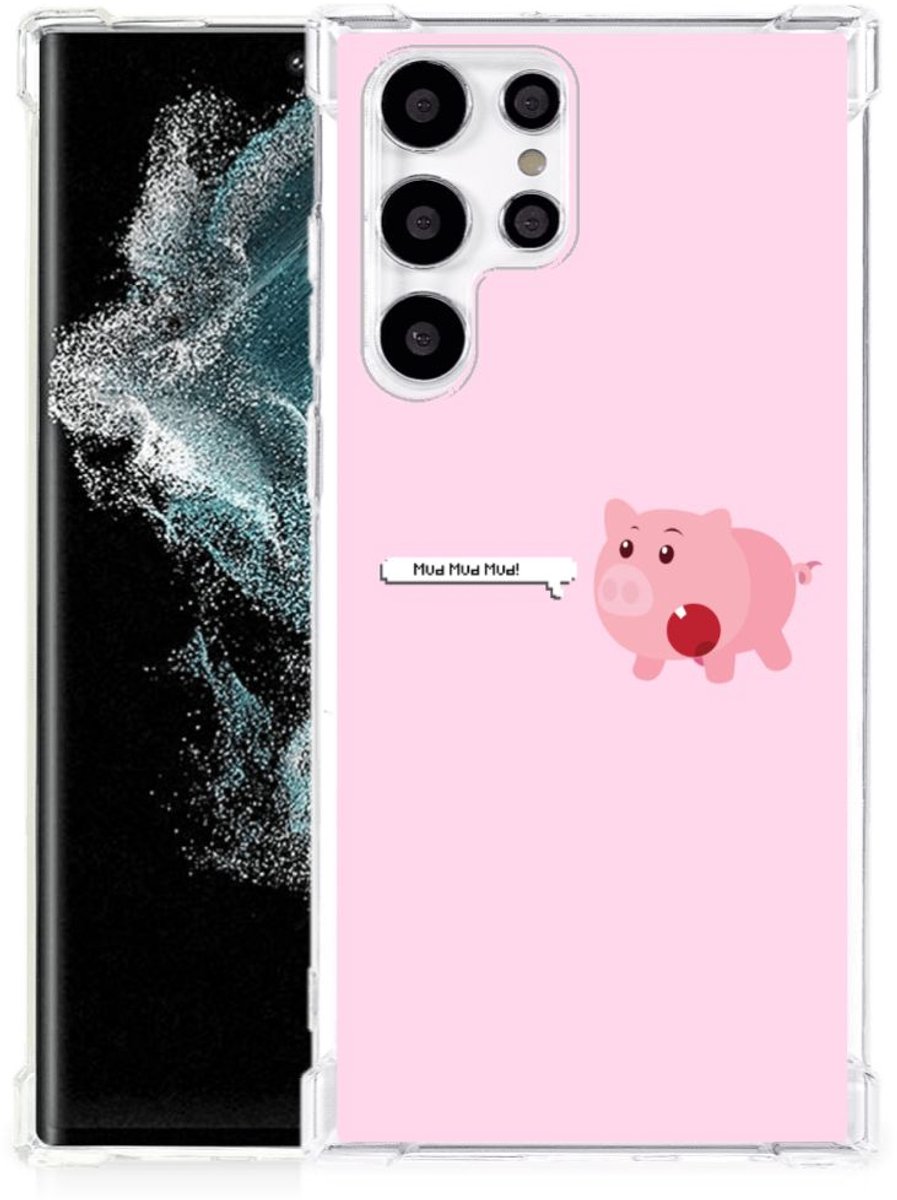Samsung Galaxy S22 Ultra Stevig Bumper Hoesje Pig Mud