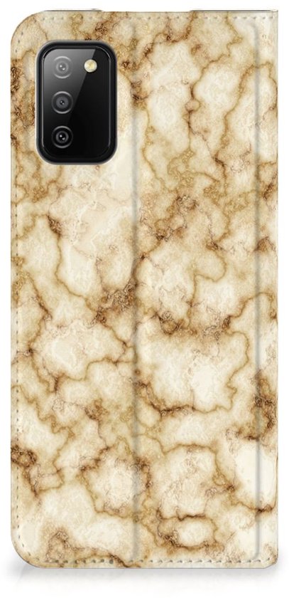 Coque Smartphone Samsung Galaxy M02s | A02s Couverture de livre Marbre Or