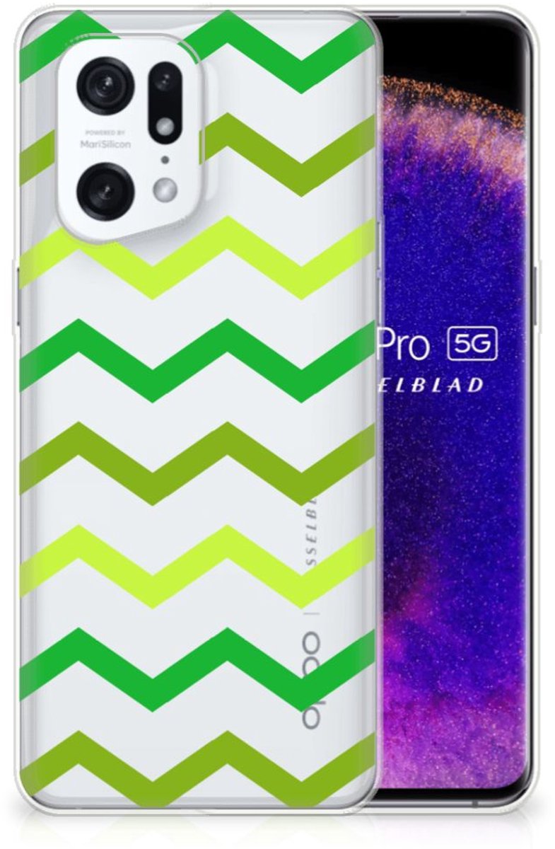 OPPO Find X5 Pro TPU bumper Zigzag Groen