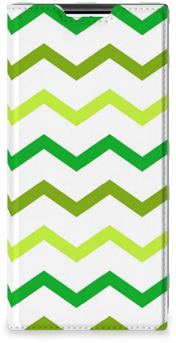 Samsung Galaxy S22 Ultra Hoesje met Magneet Zigzag Groen