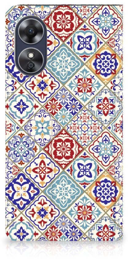 Etui pour téléphone portable OPPO A17 Book Case avec photo carrelages Color