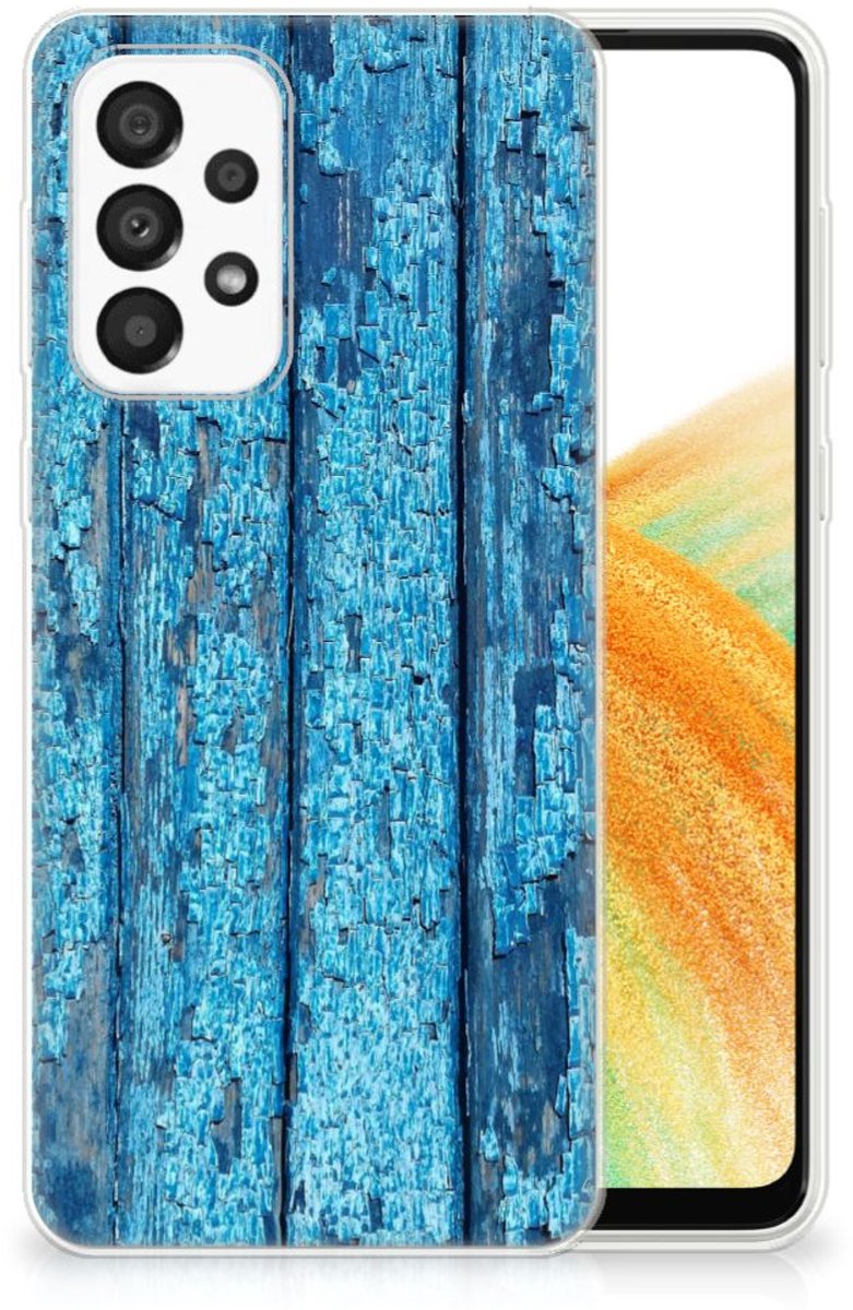Samsung Galaxy A33 5G Bumper Hoesje Wood Blue
