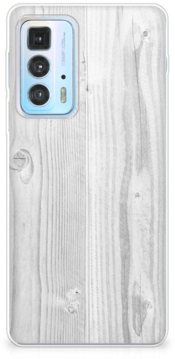 Motorola Edge 20 Pro Bumper Hoesje White Wood