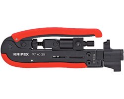 Knipex 97 40 20 SB Compressiegereedschap Geschikt voor: F-stekker, BNC-stekker, RCA-stekker RG59, RG6, RG11