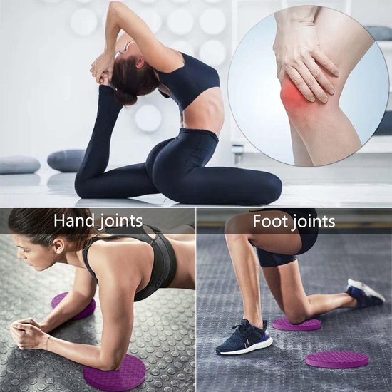 2-delige yoga-kniebeschermers, antislip-kniebeschermers-mattenset, zacht kniekussen, maximale ontlasting en ondersteuning van de knieën voor yoga, gymnastiek, pilates, aerobics (roze, blauw