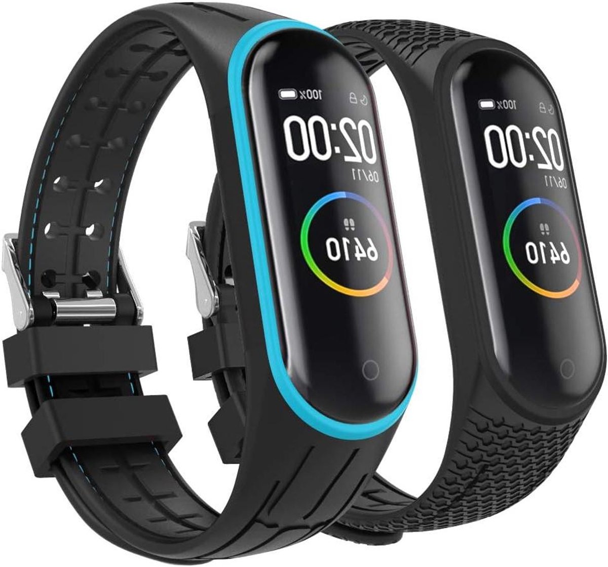 2 stuks zachte siliconen reservebanden voor Xiaomi Mi Band 3/Mi Band 4 Smart Watch.