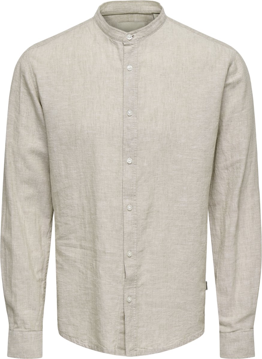 Only & Sons Caiden LS Solid Linen Mao Overhemd Heren