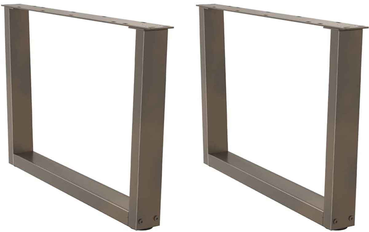 vidaXL Salontafelpoten - 2 - st - V-vormig - 70x(42-43,3) - cm - staal - naturel Natuurlijk staal