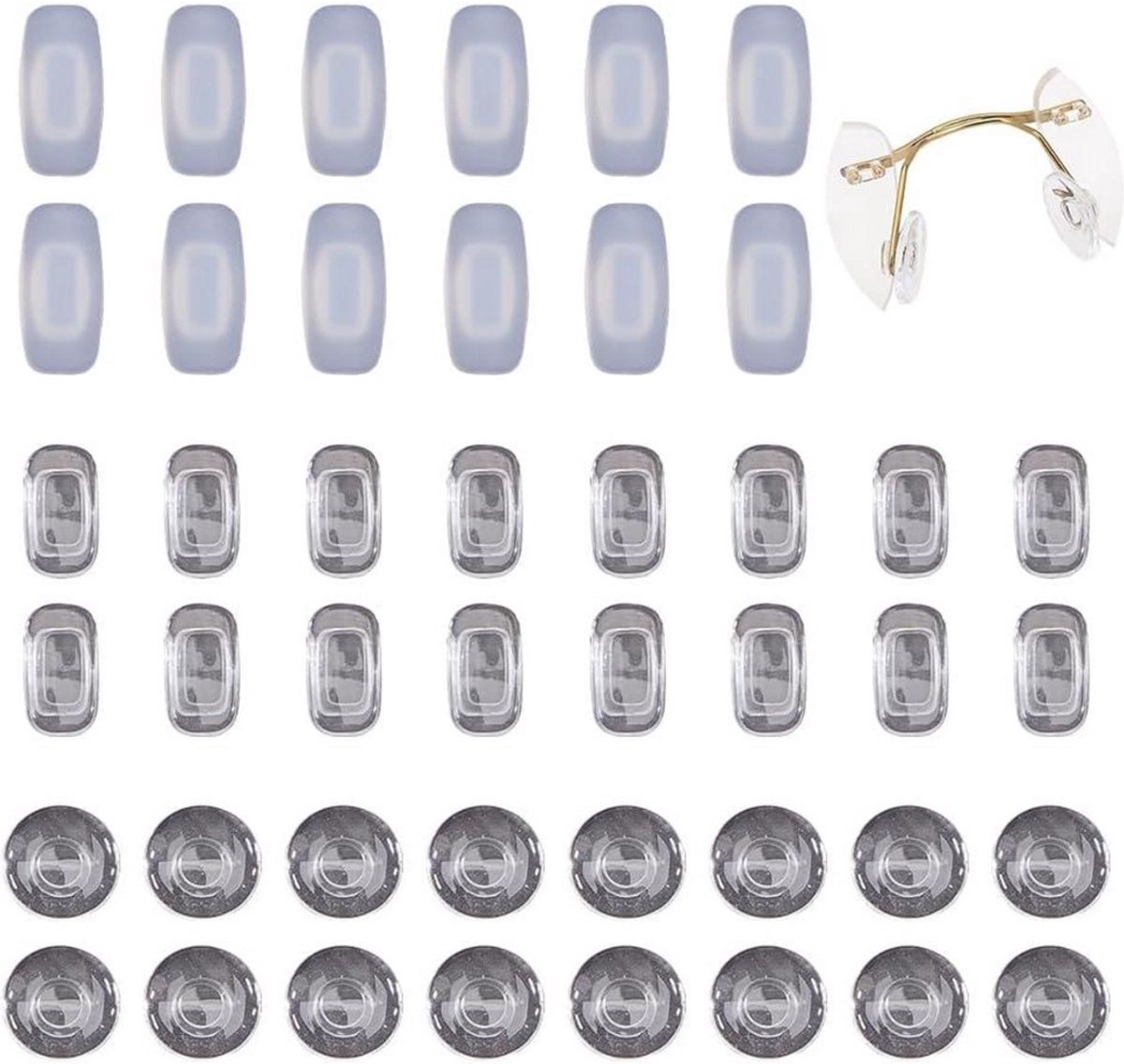 24 Paar Siliconen Brillen Neus Pads - Upgraded Zachte Siliconen - Antislip Sport Vision Optische Vervanging Pad .