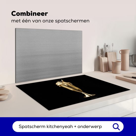 KitchenYeah® Protection plaque induction 80.2x52.2 cm - Milkshake - Or - Boire - Noir - Protege plaque de cuisson - Couvre plaque induction - Protecteur d'induction - Cuisine