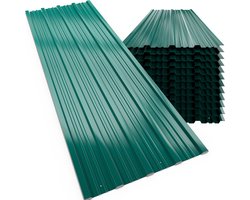 Gardebruk Dakplaten – Set van 12 Gegalvaniseerd Staal 129x46cm - Groen