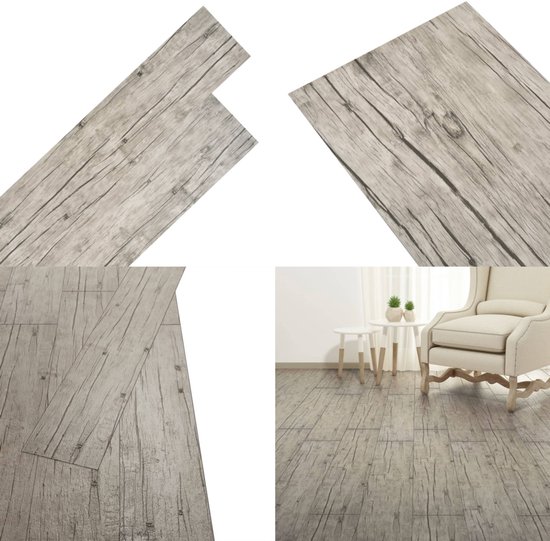 VidaXL Vloerplanken Niet-zelfklevend 4,46 M² 3 Mm PVC Lichtgrijs Vloerplank Vloerplanken Vloertegel Vloertegels