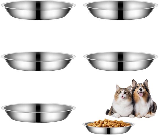 AMSGANK 3 stuks voederbakken voor katten, kattenbakken tegen vermoeidheid van snorharen, met antislip siliconen bodem, kattenbord van roestvrij staal, voor katten, kittens kleine honden, 17 cm AMSGANK 3 stuks voederbakken voor katten, kattenbakken tegen vermoeidheid van snorharen, met antislip siliconen bodem, kattenbord van roestvrij staal, voor katten, kittens kleine honden, 17 cm