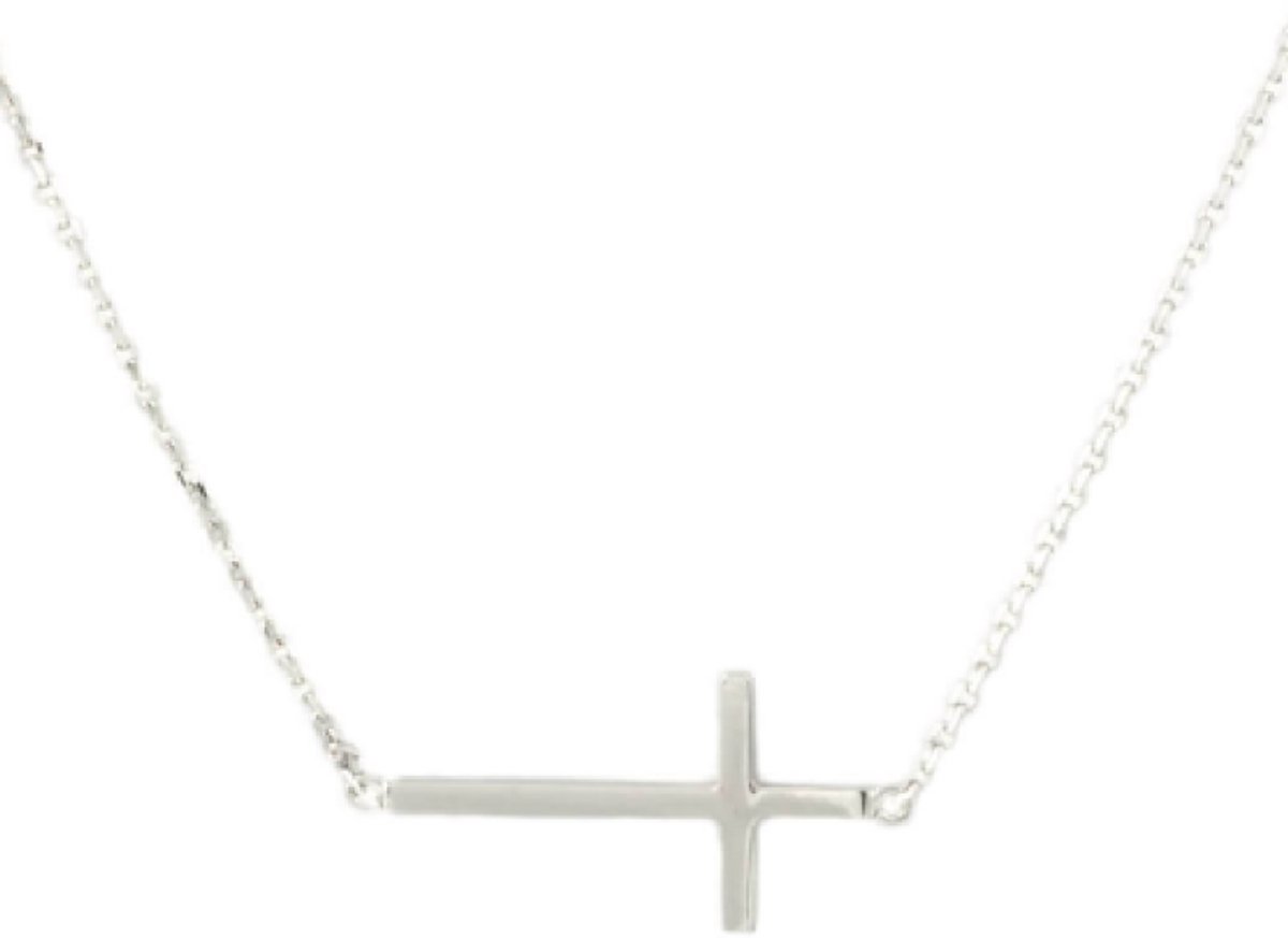 Armband- Verzilverd- Kruis- 16 - 22.5 cm - Charme Bijoux