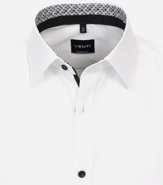 Chemise coupe moderne VENTI - popeline - blanche - Repassage facile - Col : 37