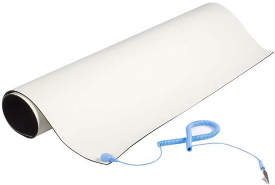 Tapis antistatique de bureau beige 24 x 27,5 pouces