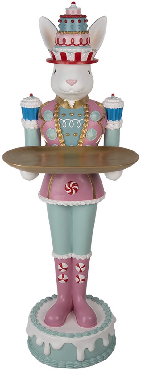 Decoratie Beeld Konijn 43x40x121 cm Wit Kunststof