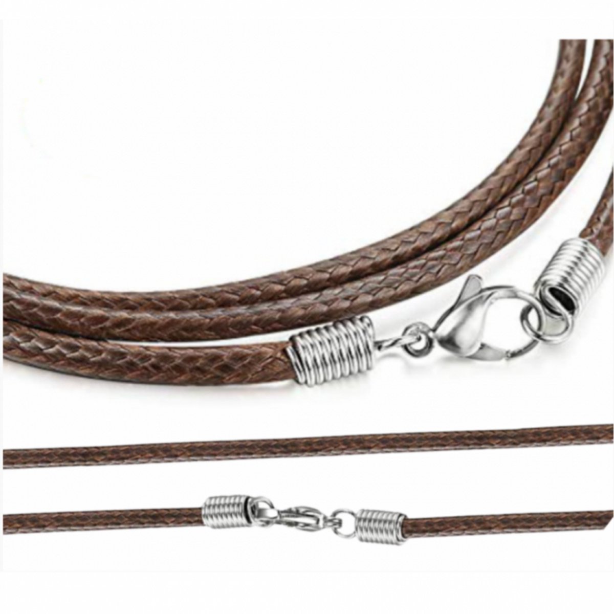 Basic 1-Koordketting- Bruin- 2 mm-80 cm- Sieraden maken-Charme Bijoux