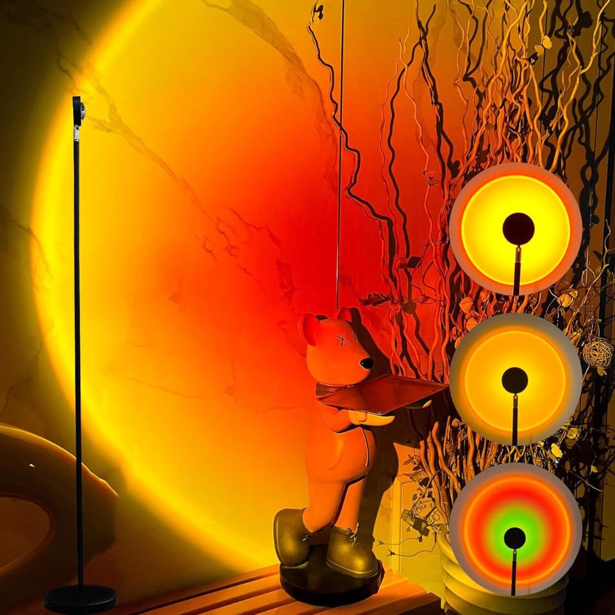 Zylo® Sunset Lamp - Sfeerverlichting - TikTok Lamp - 10x10x10cm - Veelkleurig