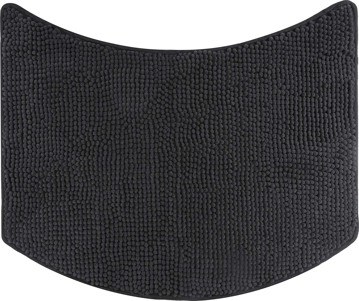 La'Moussawi ® Zachte Chenille Badmat voor Ronde Douche, Antislip en Warmtevriendelijk, Antraciet