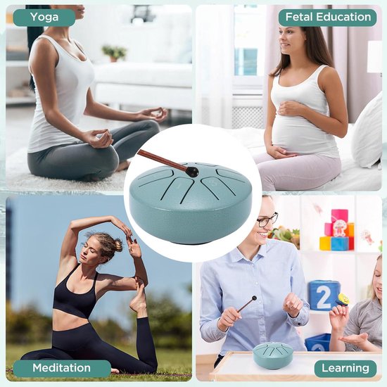 Mini Stalen Tongtrommel 3 Inch Sound Healing Drumstel, Mini Handpan Drum 6 Noten Worryfree Drum Worry Free Drum E