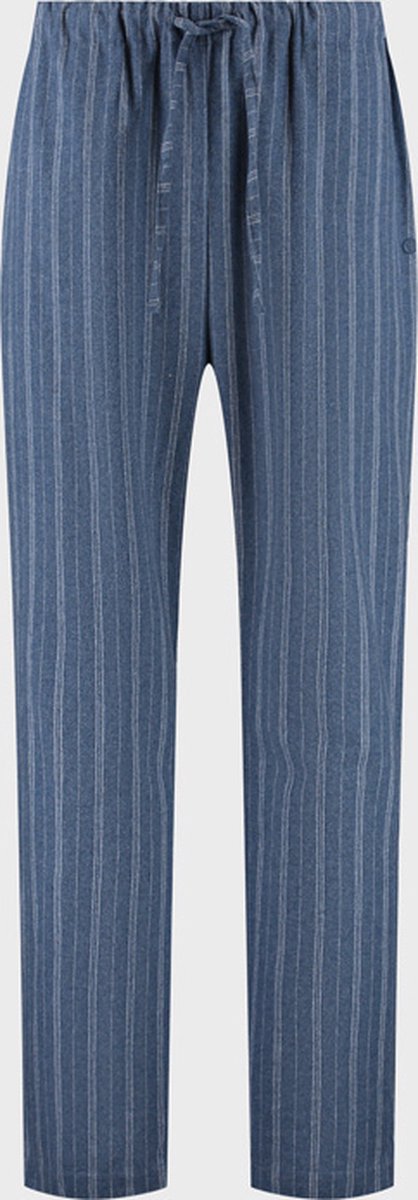 Yumeko pyjamabroek heren flanel denim blauw/wit stripe xl