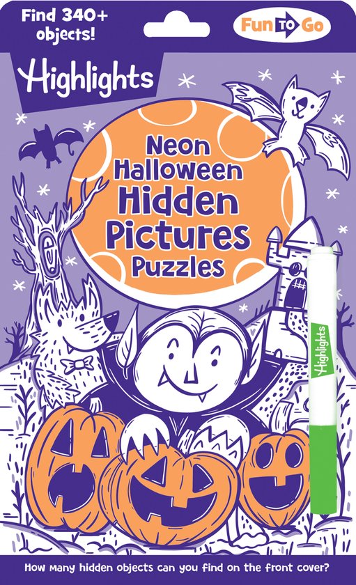 Highlights Fun to Go- Neon Halloween Hidden Pictures Puzzles