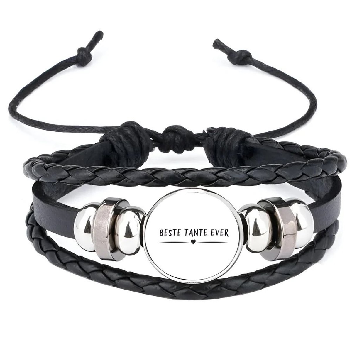 Akyol - beste tante ever armband zwart - Tante - aunt - leuk cadeau voor je tante