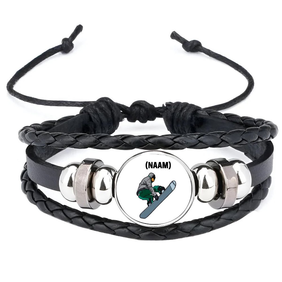 Akyol - snowboard met eigen naam armband zwart - Snowboarden - snowboarders - wintersport