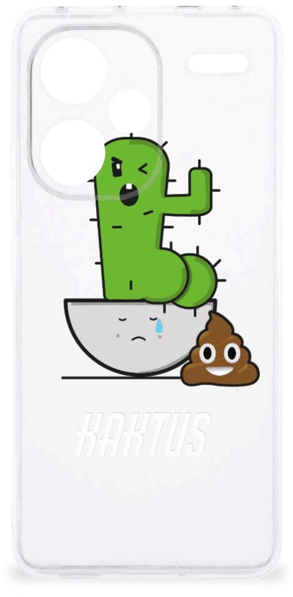 Xiaomi Redmi Note 13 Pro Plus Telefoonhoesje met Naam Cactus Poo