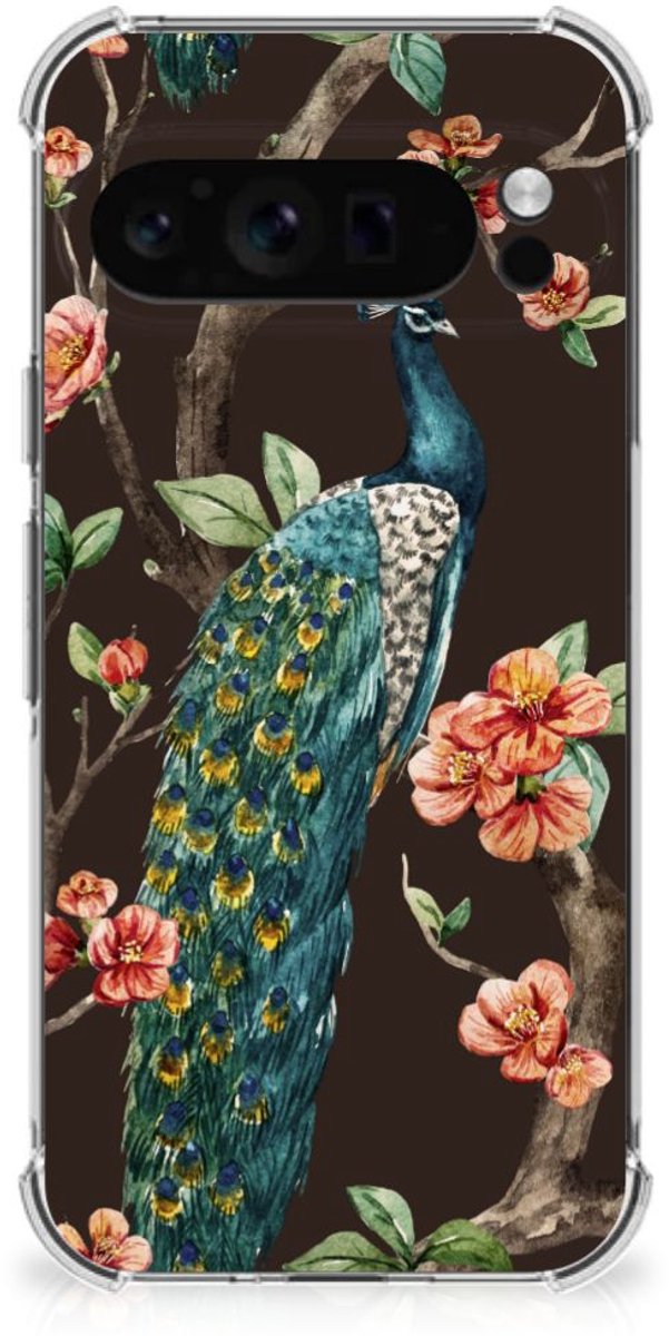Google Pixel 9 Pro XL Case Anti-shock Pauw met Bloemen