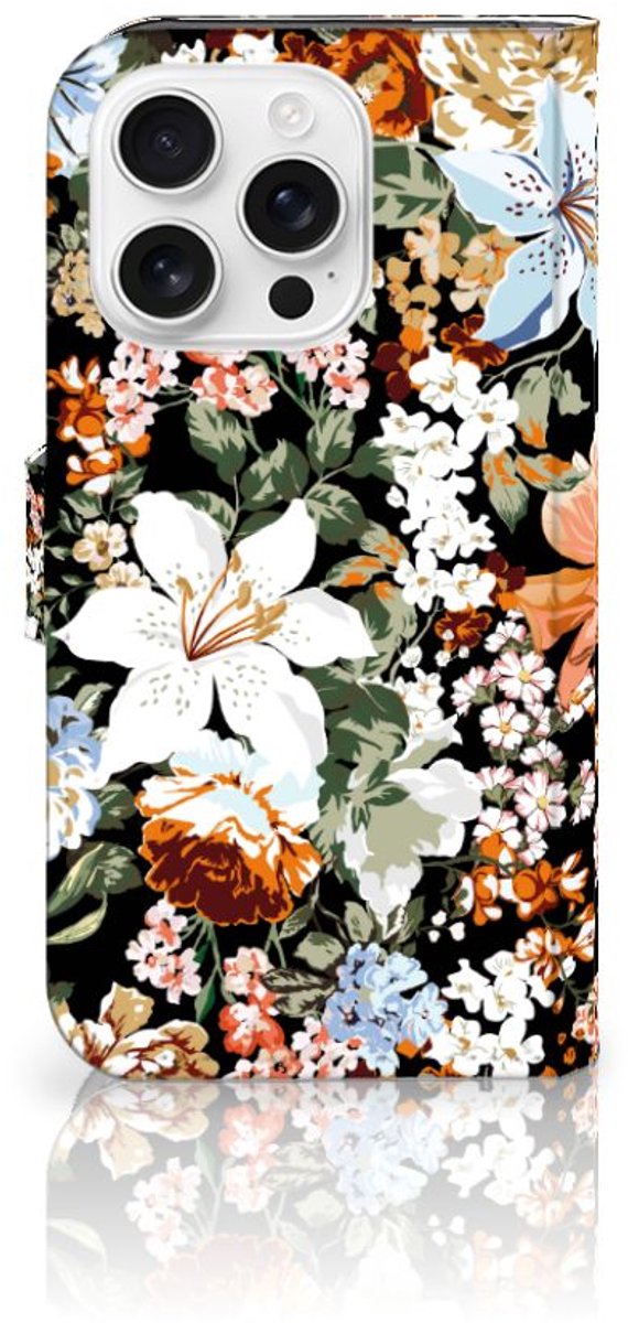 Hoesje voor iPhone 16 Pro Dark Flowers