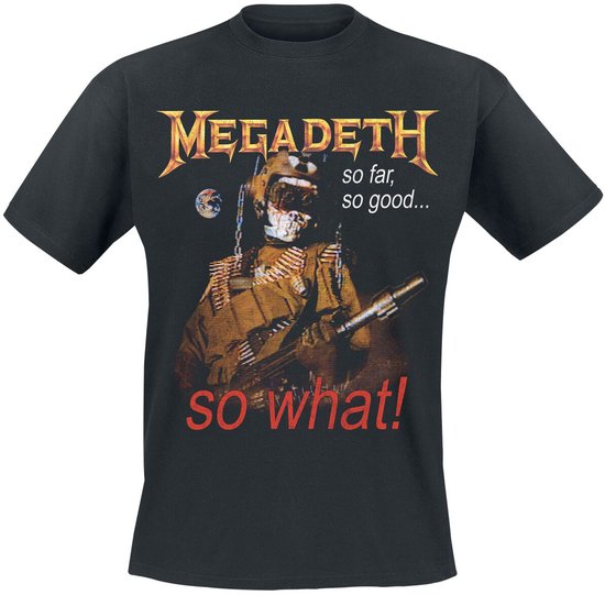 Megadeth So What Vintage Tracklist Heren T-shirt - zwart - L