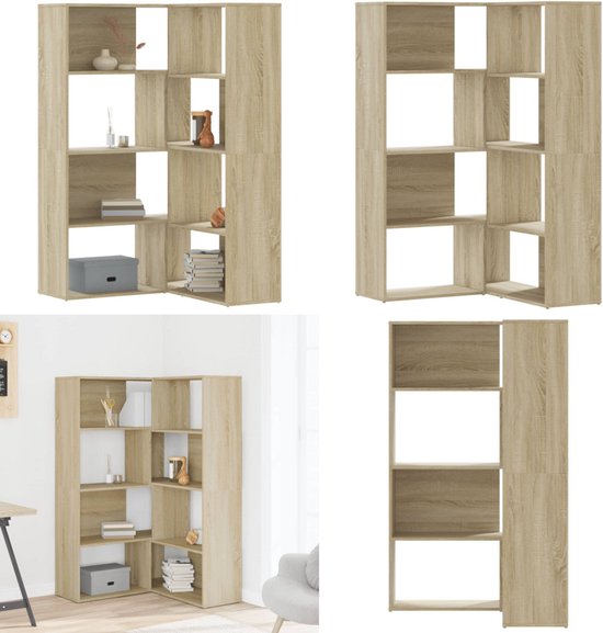 vidaXL Hoekboekenkast 3-laags 50x50x102 cm bewerkt hout