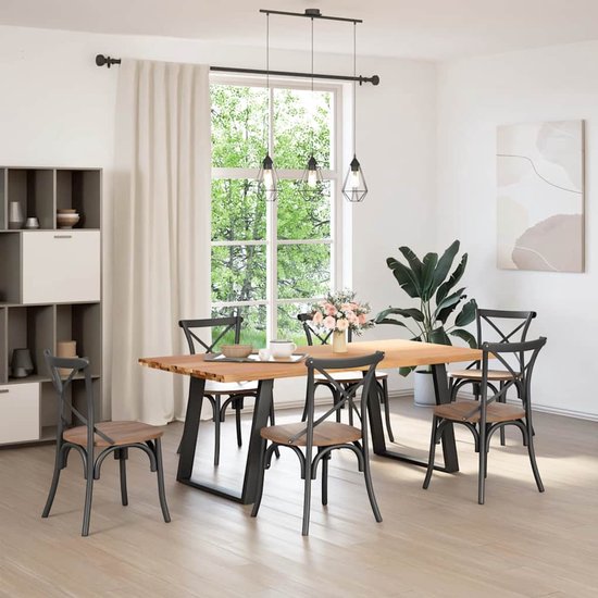 Ronde Eettafel Voor 4 Personen, 120 Cm, Industriële Eettafel Met Metalen Onderstel Keukentafel 1