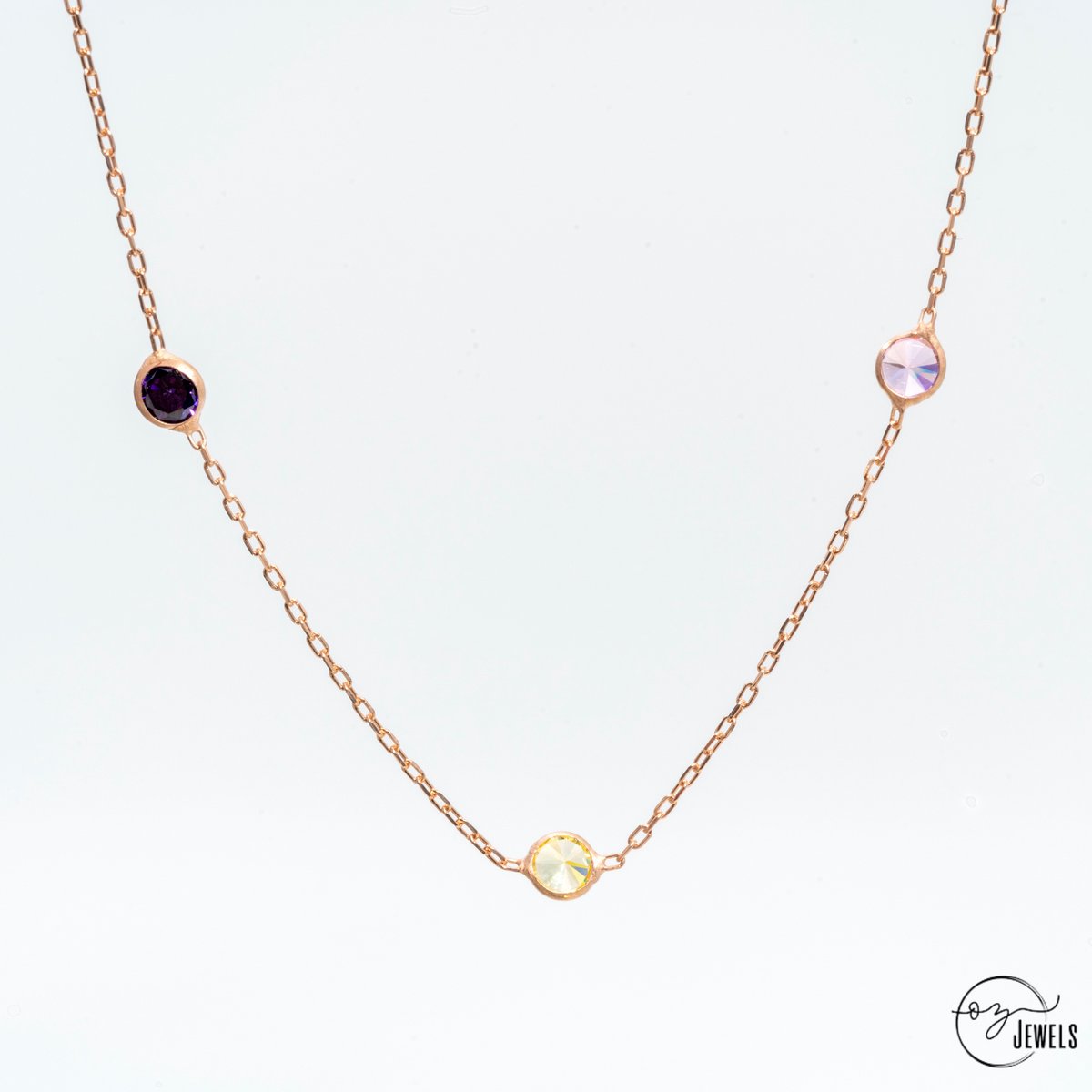 OZ Jewels – Kleuren van Passie Ketting – Roségoud – Zilver – Dames