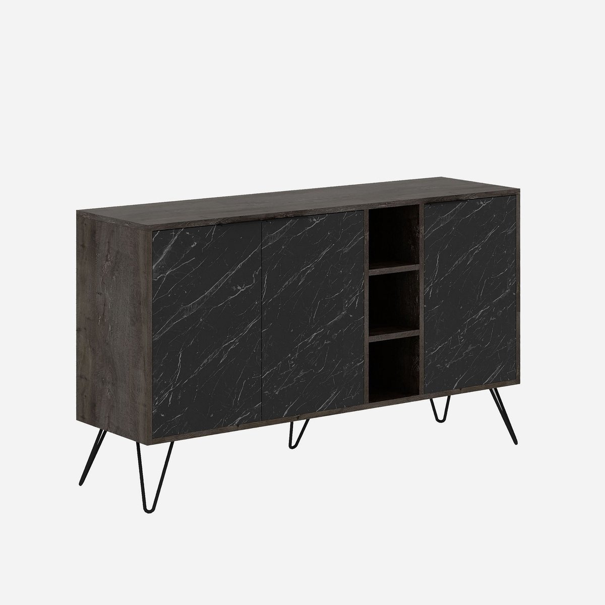 Clara Console | 100% MELAMINE | Donkerbruin, Bendir - Emob - Dressoir - Zwart - Melamine;